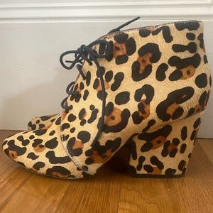Kate Spade Calf Hair Ankle Lace Up Booties